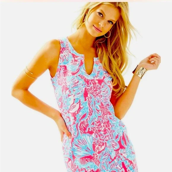 Lilly Pulitzer | Dresses | Lilly Pulitzer Pink And Blue Soft Knit Dress |  Poshmark